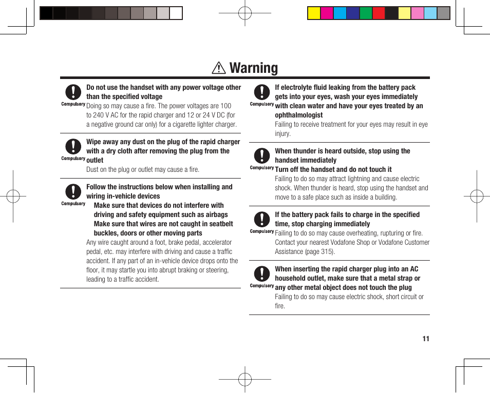 Warning | Toshiba 705T User Manual | Page 11 / 315