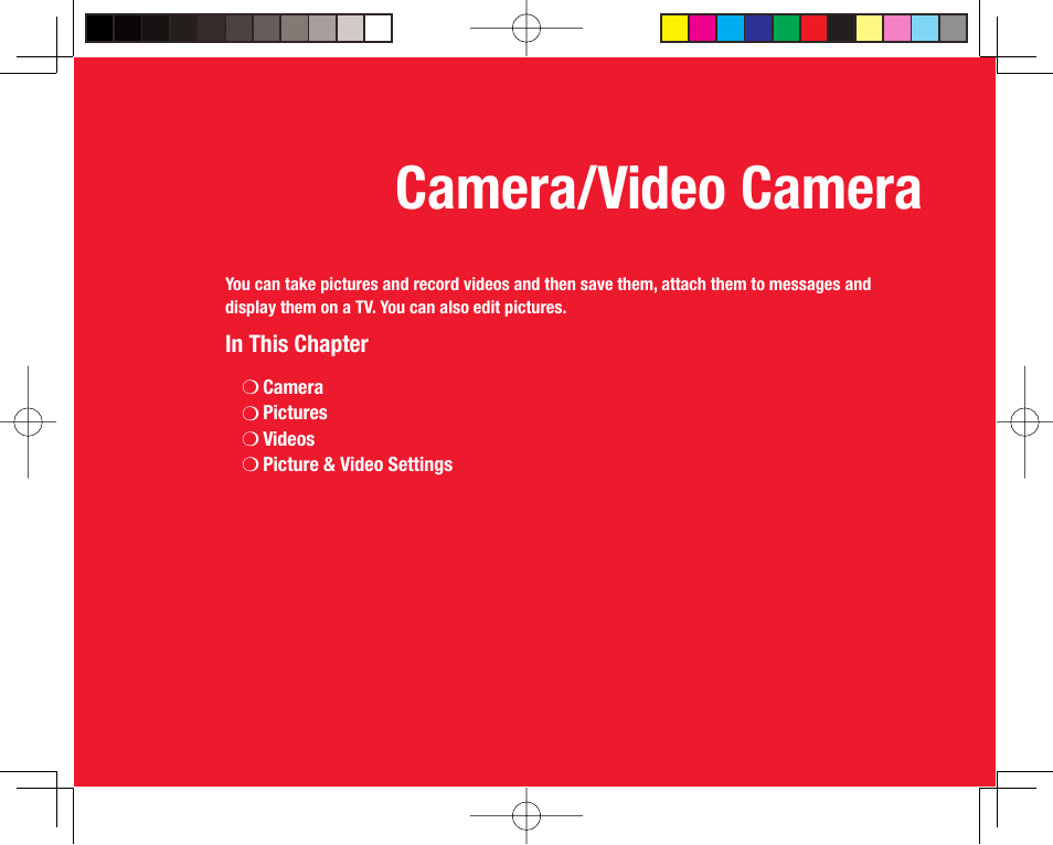 Camera/video camera | Toshiba 705T User Manual | Page 116 / 315