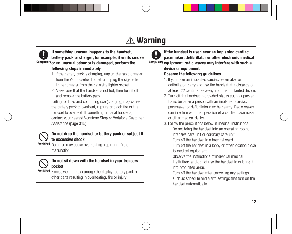 Warning | Toshiba 705T User Manual | Page 12 / 315