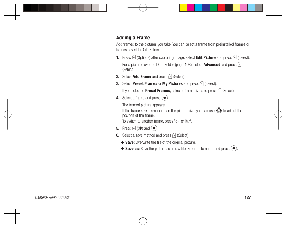 Adding a frame | Toshiba 705T User Manual | Page 127 / 315