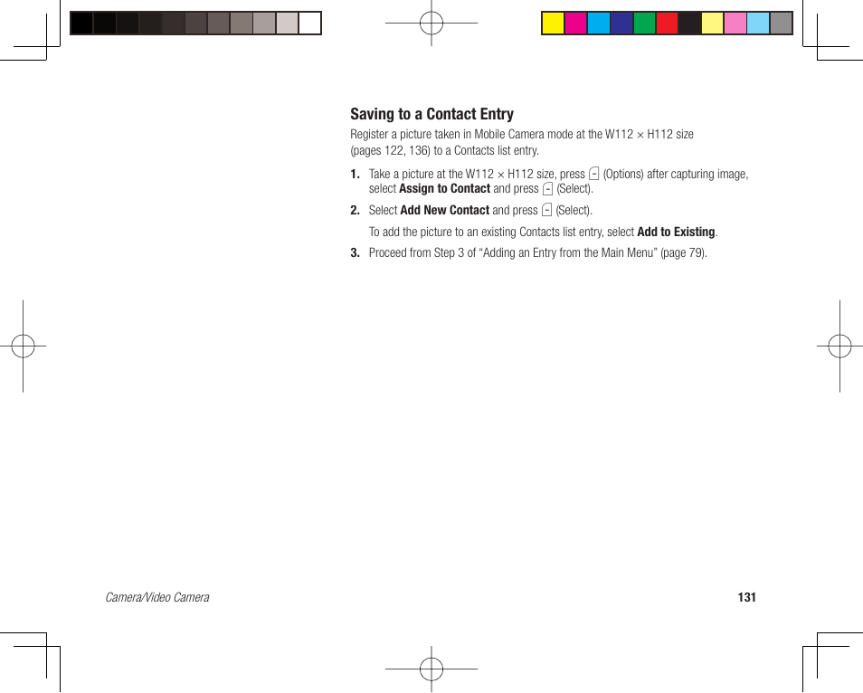 Saving to a contact entry | Toshiba 705T User Manual | Page 131 / 315