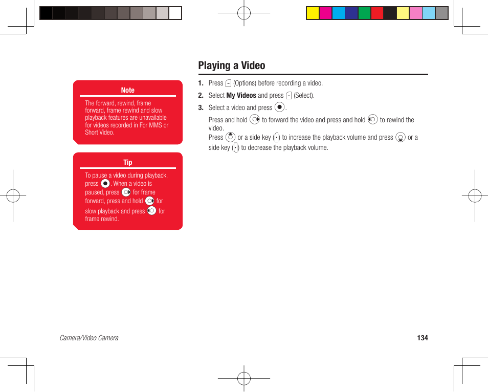 Playing a video | Toshiba 705T User Manual | Page 134 / 315