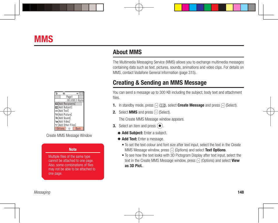 About mms, Creating & sending an mms message | Toshiba 705T User Manual | Page 148 / 315