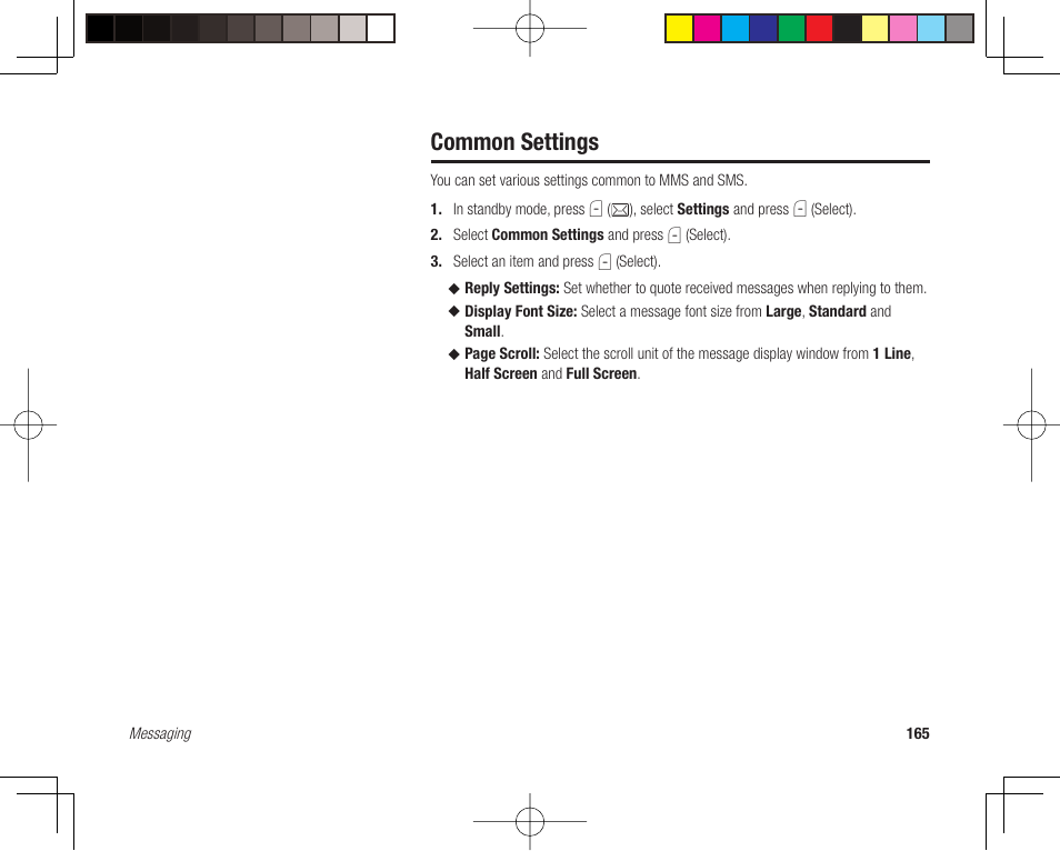 Common settings | Toshiba 705T User Manual | Page 165 / 315