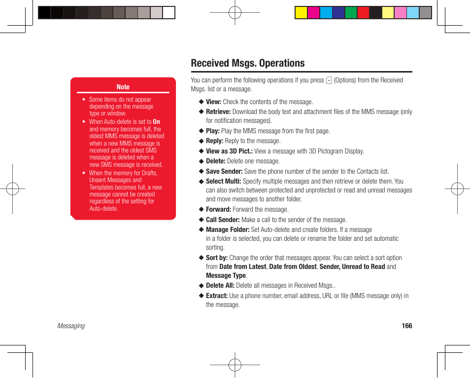 Received msgs. operations | Toshiba 705T User Manual | Page 166 / 315