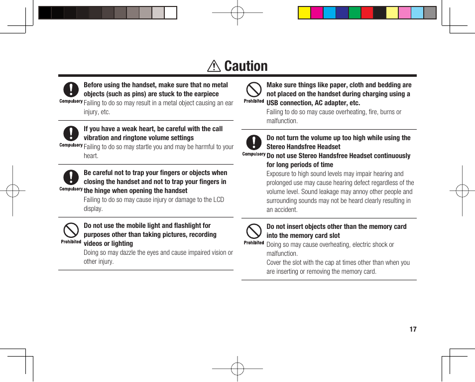 Caution | Toshiba 705T User Manual | Page 17 / 315