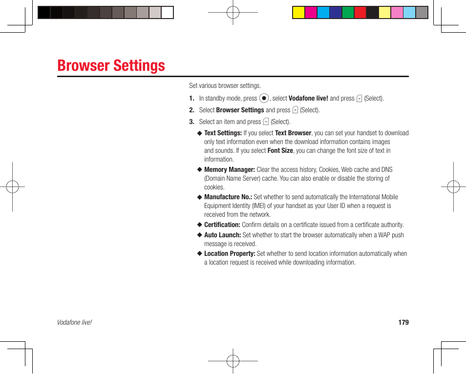 Browser settings | Toshiba 705T User Manual | Page 179 / 315