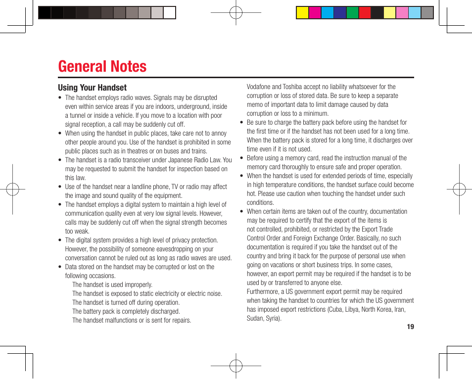 General notes | Toshiba 705T User Manual | Page 19 / 315