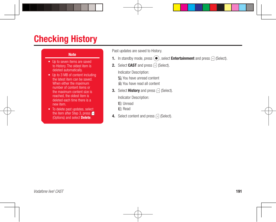 Checking history | Toshiba 705T User Manual | Page 191 / 315
