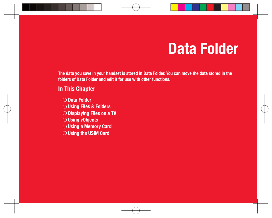 Data folder | Toshiba 705T User Manual | Page 192 / 315
