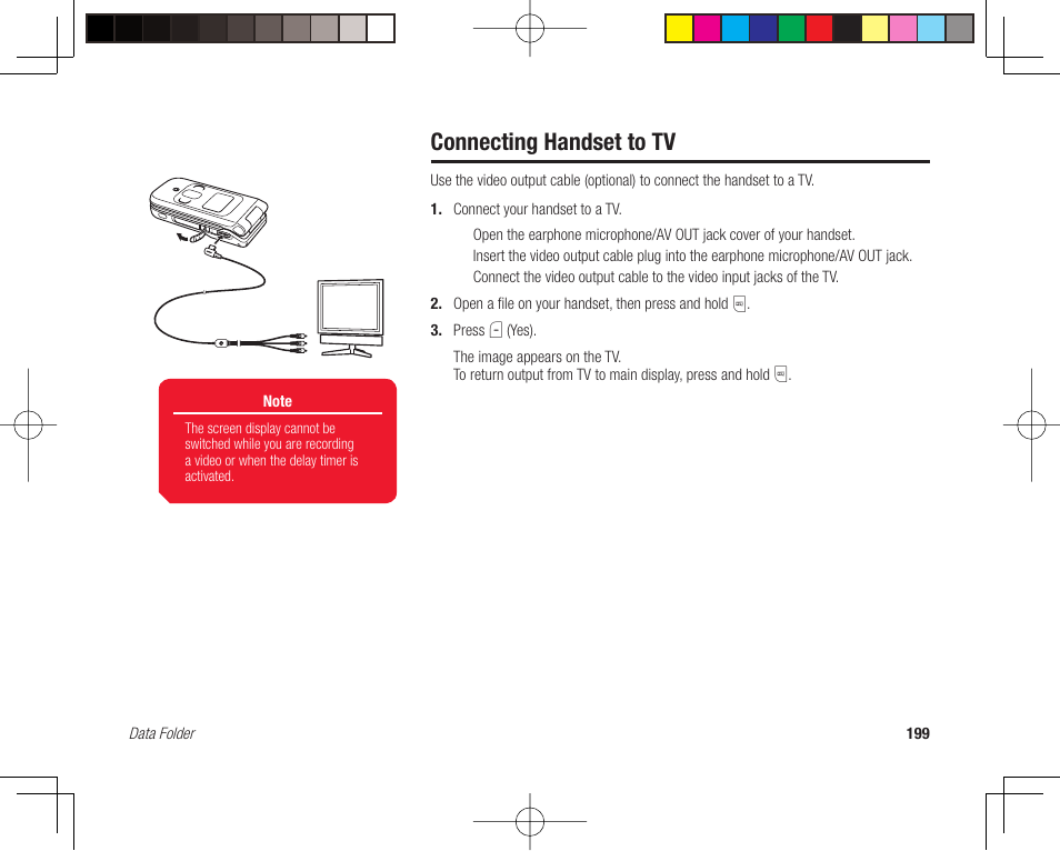 Connecting handset to tv | Toshiba 705T User Manual | Page 199 / 315