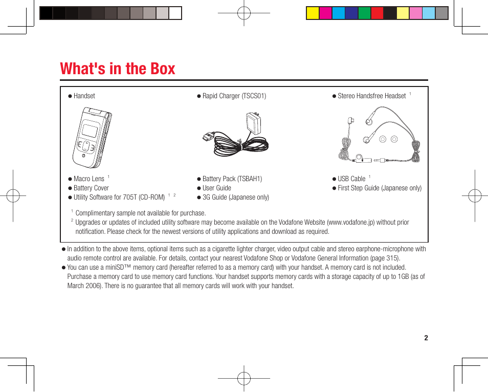 What's in the box | Toshiba 705T User Manual | Page 2 / 315