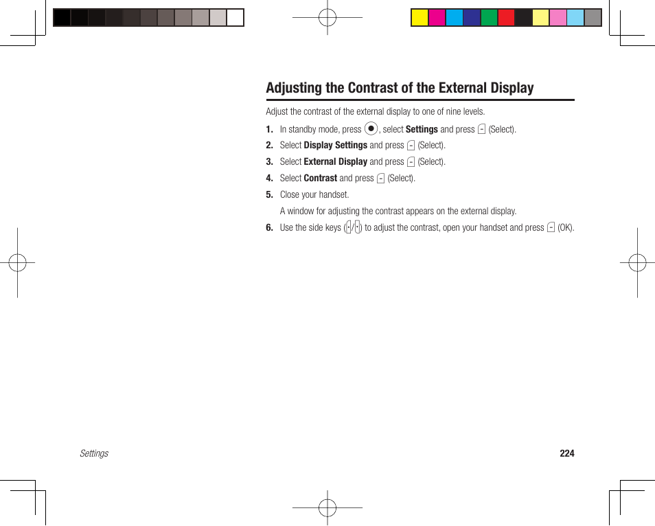 Adjusting the contrast of the external display | Toshiba 705T User Manual | Page 224 / 315