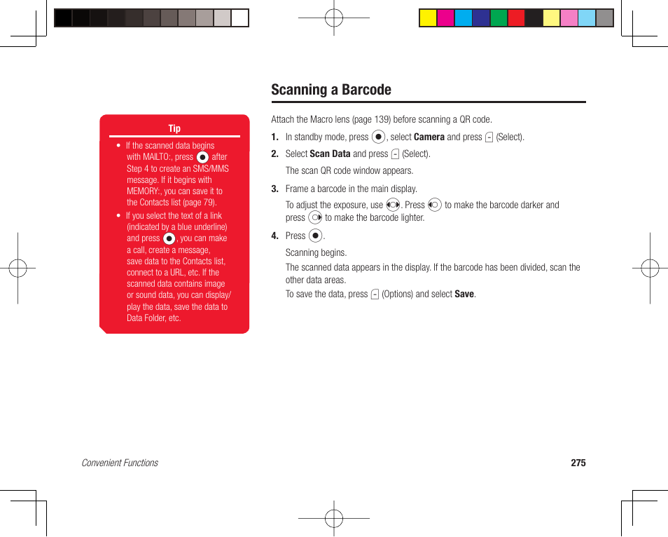 Scanning a barcode | Toshiba 705T User Manual | Page 275 / 315