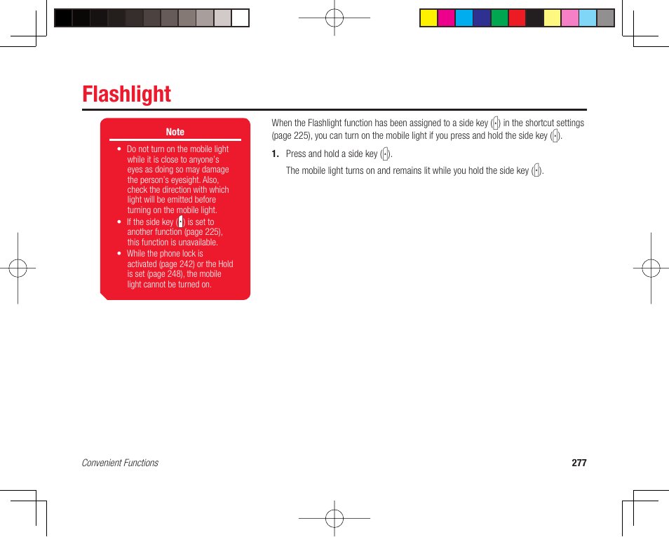Flashlight | Toshiba 705T User Manual | Page 277 / 315