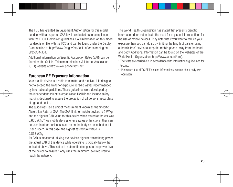 European rf exposure information | Toshiba 705T User Manual | Page 28 / 315