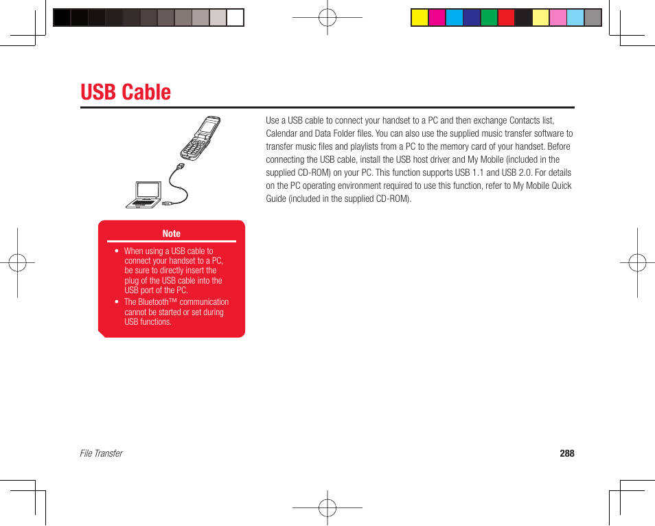 Usb cable | Toshiba 705T User Manual | Page 288 / 315