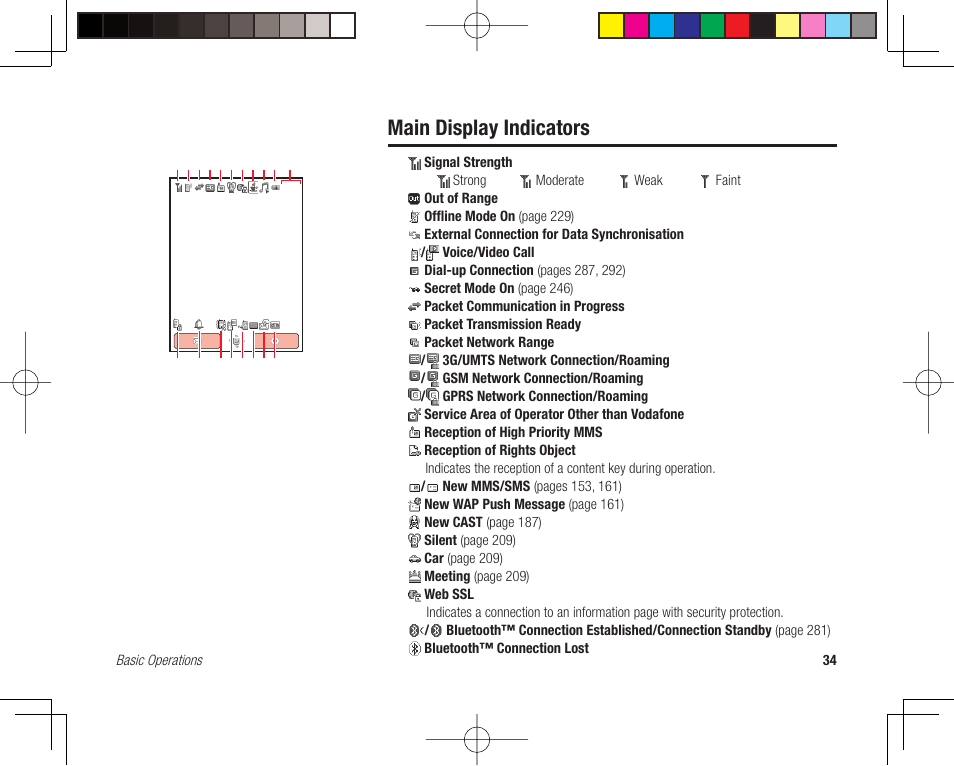 Main display indicators | Toshiba 705T User Manual | Page 34 / 315