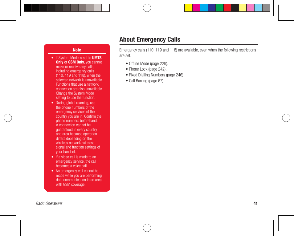 About emergency calls | Toshiba 705T User Manual | Page 41 / 315
