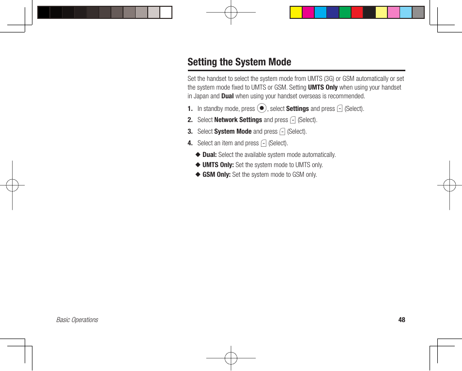 Setting the system mode | Toshiba 705T User Manual | Page 48 / 315