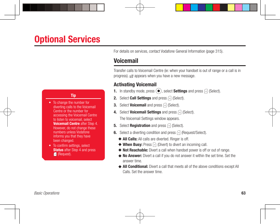 Optional services, Voicemail | Toshiba 705T User Manual | Page 63 / 315
