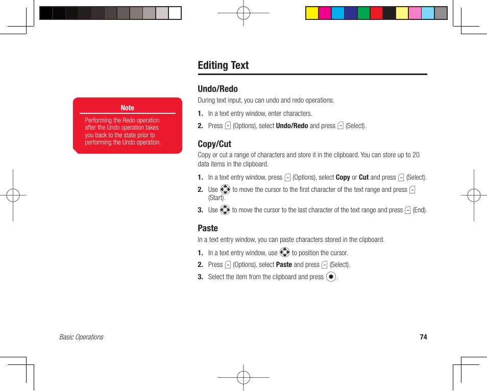 Editing text | Toshiba 705T User Manual | Page 74 / 315