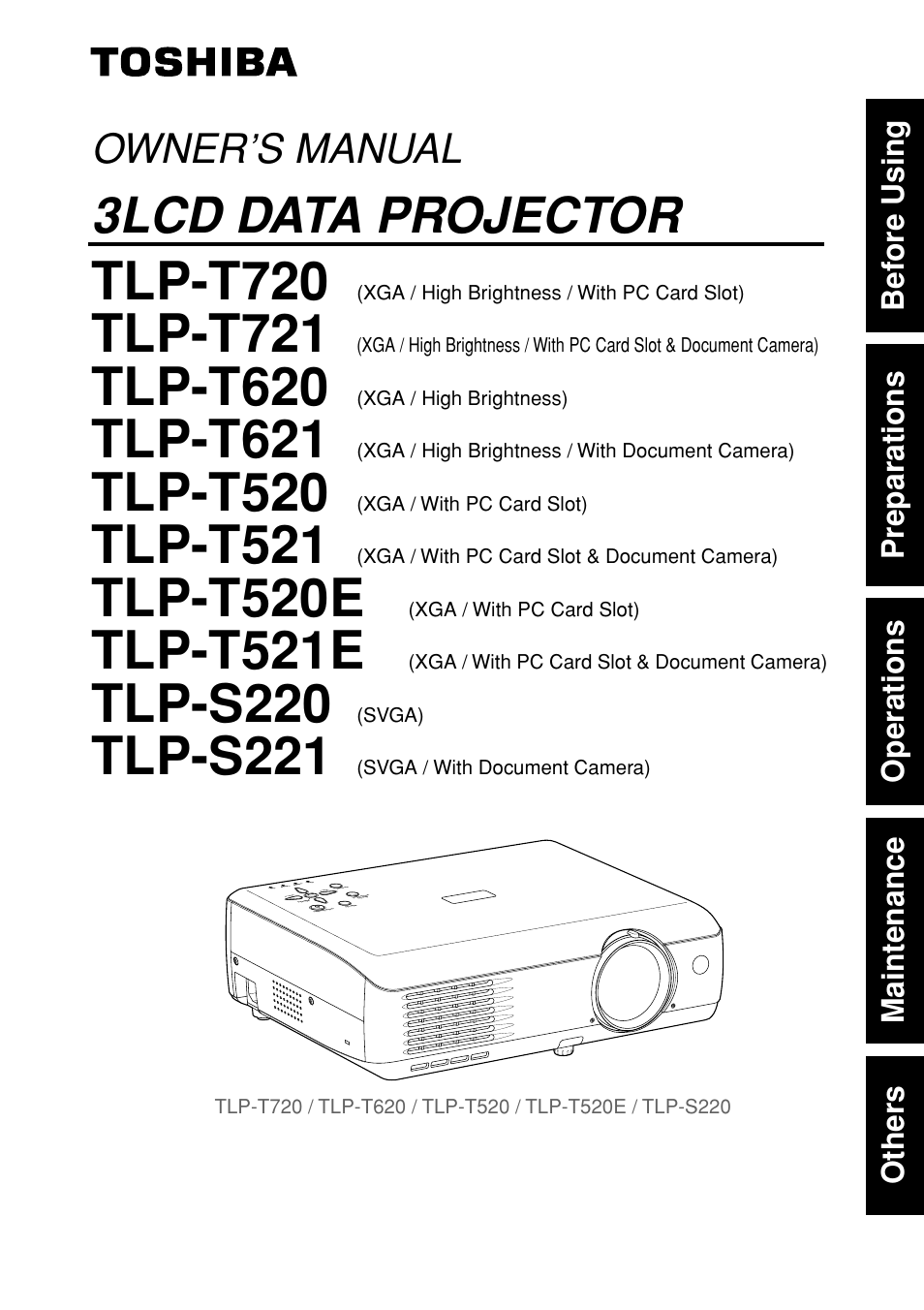 Toshiba T 720  EN User Manual | 37 pages