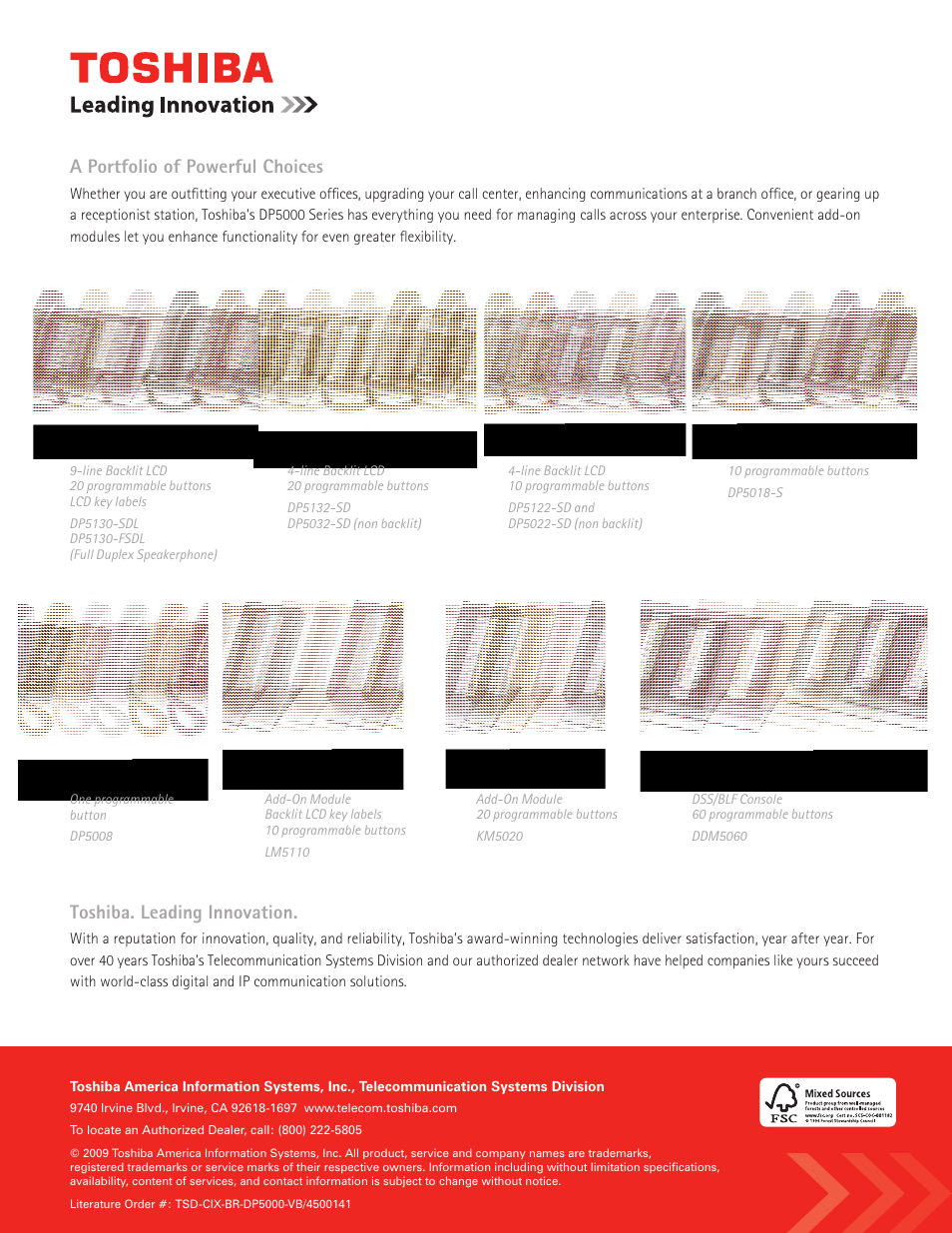 Toshiba. leading innovation, A portfolio of powerful choices | Toshiba DK User Manual | Page 4 / 4
