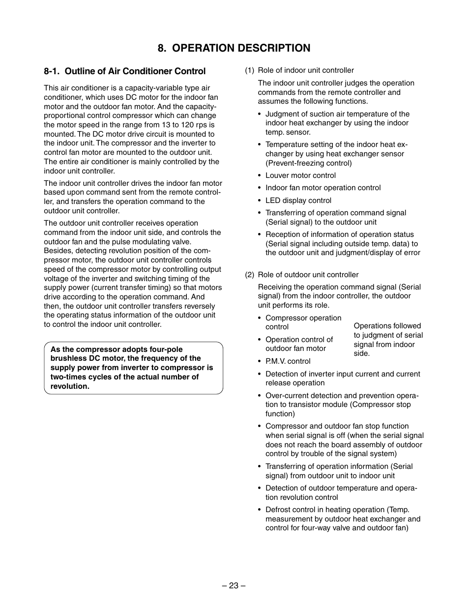 Operation description | Toshiba RAS-10YKV-E User Manual | Page 23 / 79