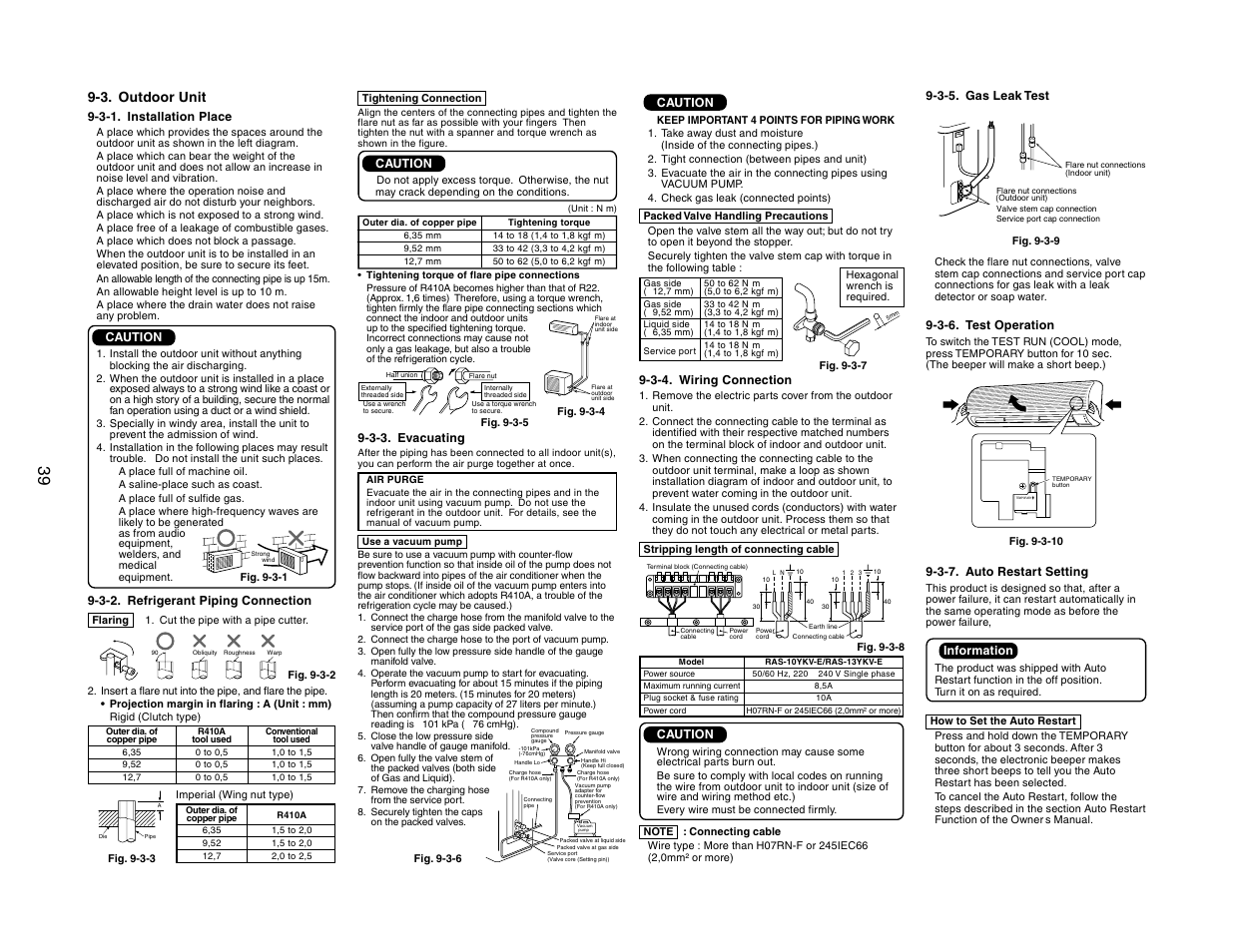 3. outdoor unit | Toshiba RAS-10YKV-E User Manual | Page 39 / 79