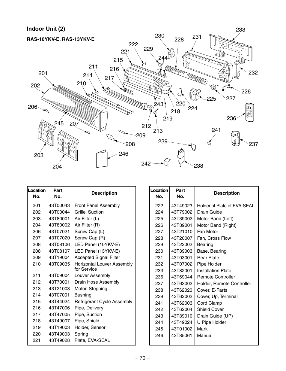 Toshiba RAS-10YKV-E User Manual | Page 70 / 79