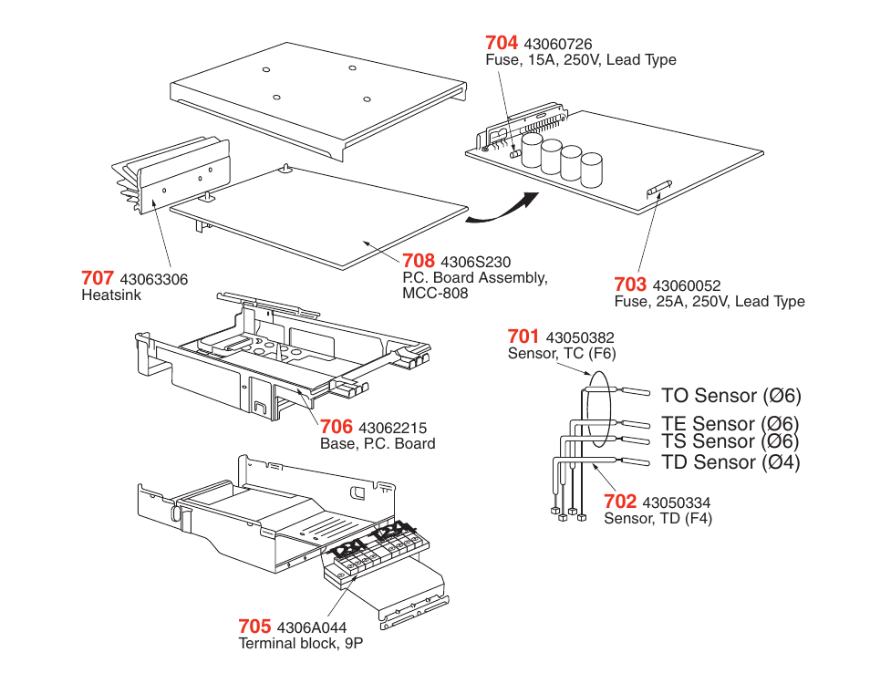 To sensor (ø6), Te sensor (ø6) ts sensor (ø6), Td sensor (ø4) | Toshiba RAS-10YKV-E User Manual | Page 79 / 79