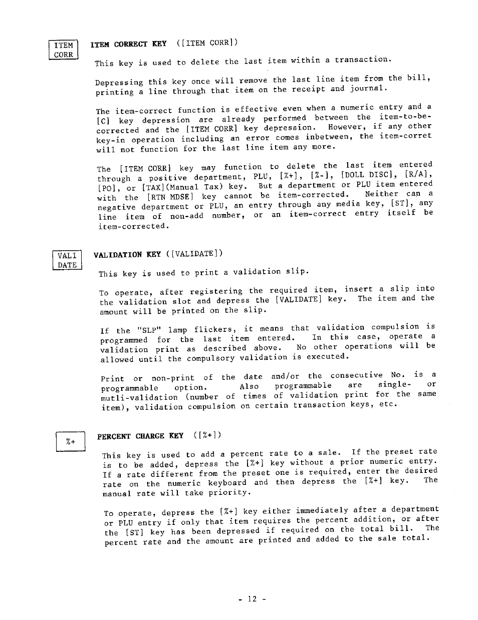 Percent charge key ([%+]) | Toshiba TEC MA-1040-100 Series User Manual | Page 10 / 48