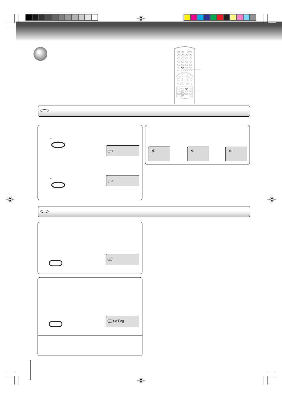 Changing soundtrack languages/subtitles, Changing soundtrack language/ subtitles, Changing soundtrack language | Subtitles | Toshiba MW24FN3/R User Manual | Page 54 / 68