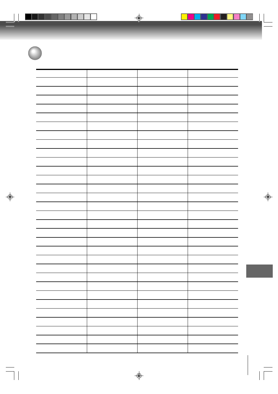 Language code list | Toshiba MW24FN3/R User Manual | Page 65 / 68