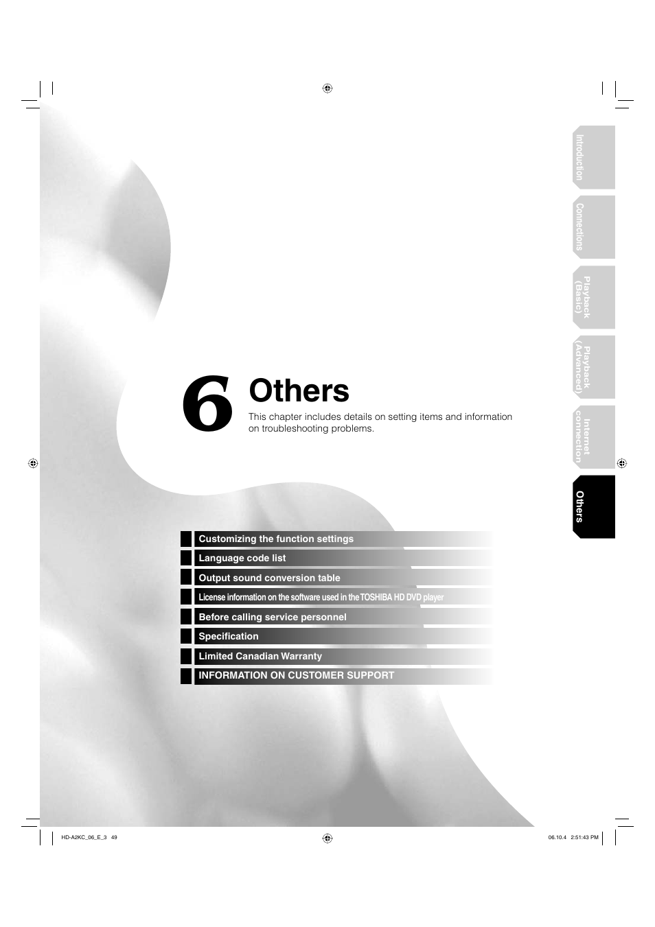 Others | Toshiba HD-A2KC User Manual | Page 49 / 72