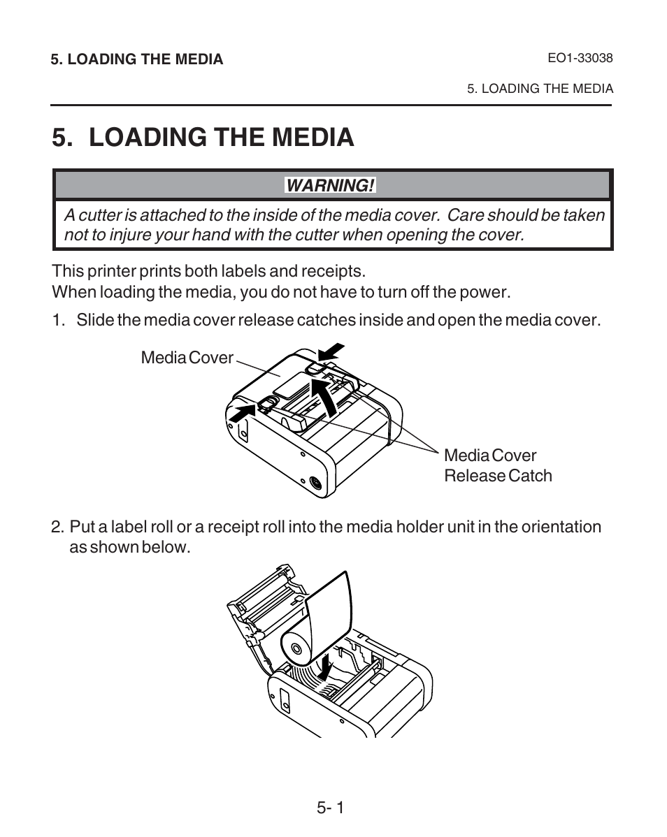 Loading the media | Toshiba B-SP2D User Manual | Page 28 / 50