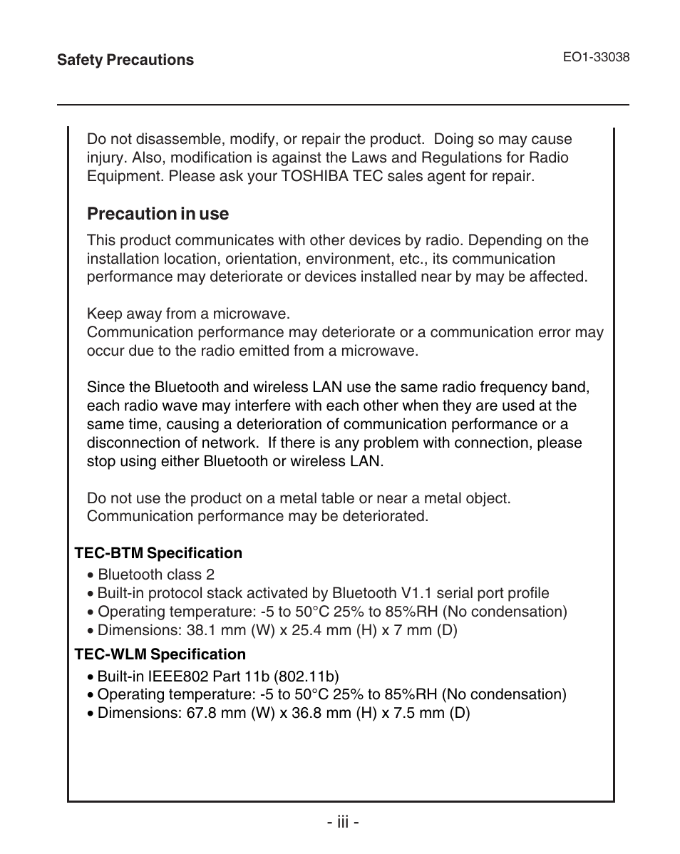 Toshiba B-SP2D User Manual | Page 5 / 50