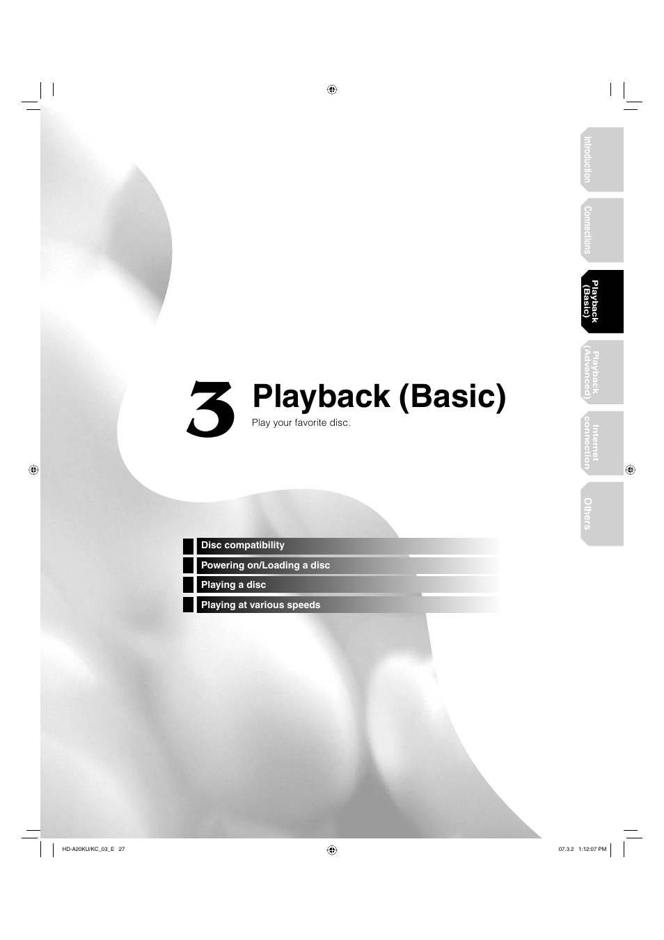 Playback (basic) | Toshiba HD-A20KU User Manual | Page 27 / 76