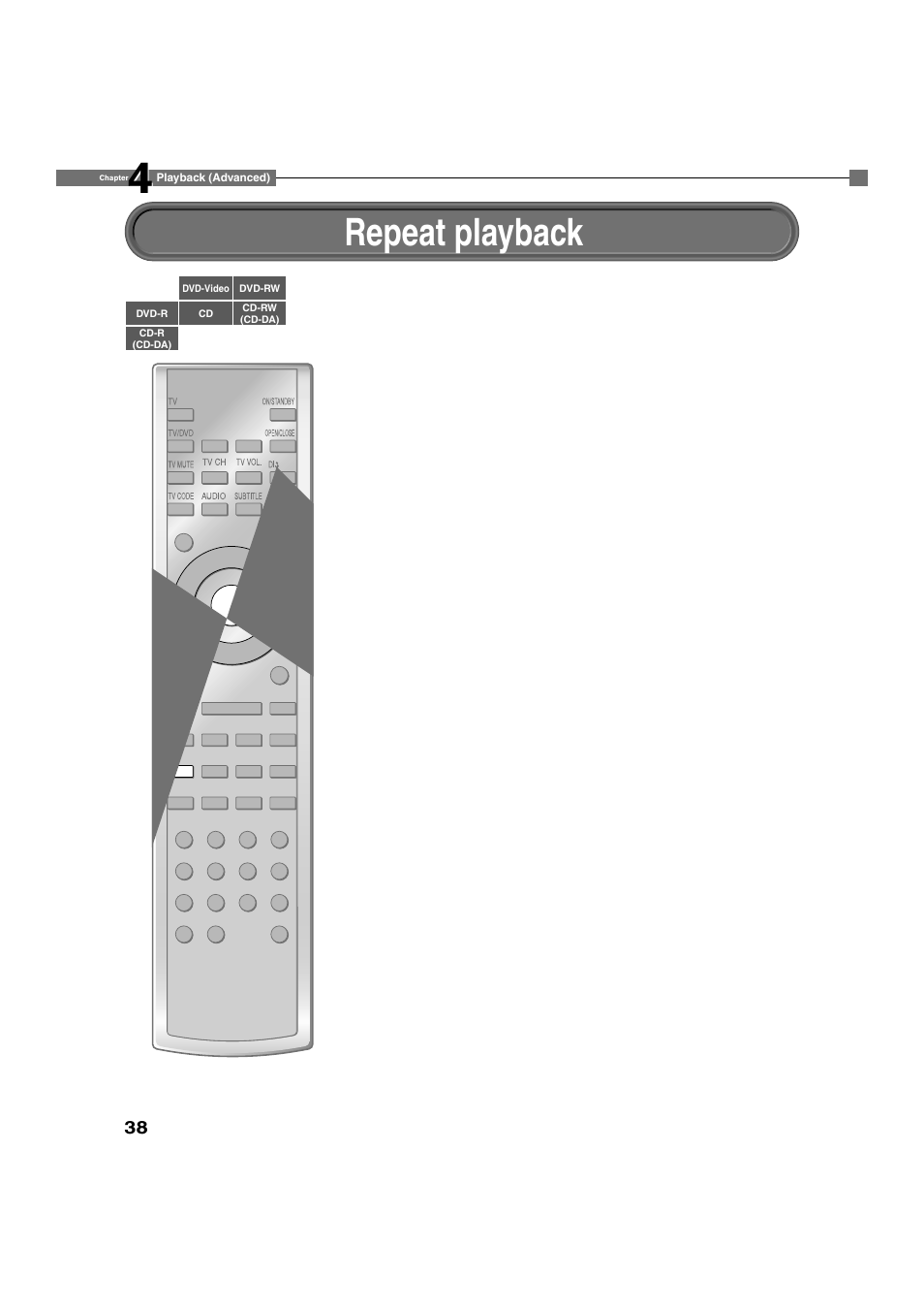 Repeat playback | Toshiba HD-A20KU User Manual | Page 38 / 76