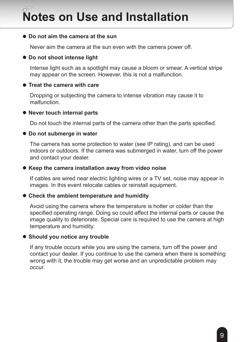 Notes on use and installation | Toshiba 625012200G User Manual | Page 9 / 24