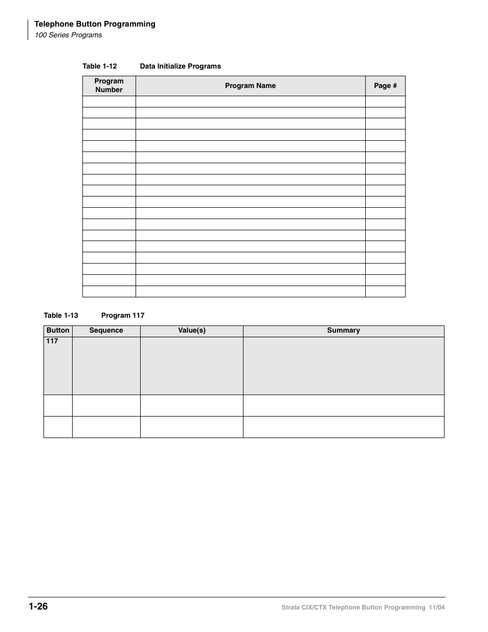 Ìdata initialize, Programsî | Toshiba STRATA CIX User Manual | Page 30 / 144