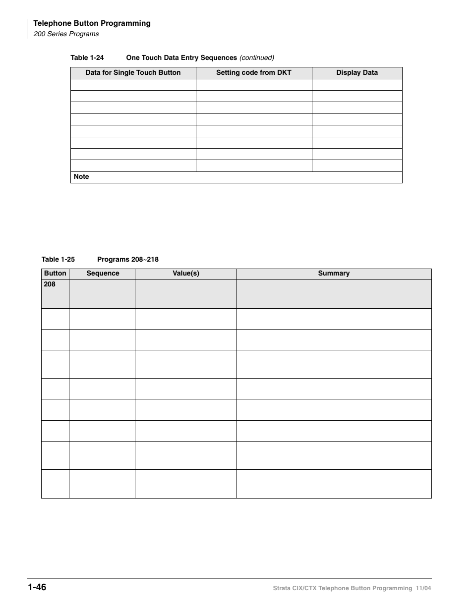 Ìprogram 208î | Toshiba STRATA CIX User Manual | Page 50 / 144