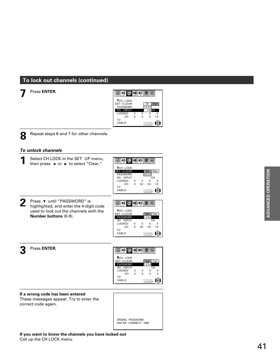 Advanced operation | Toshiba TP 50H60 User Manual | Page 41 / 63