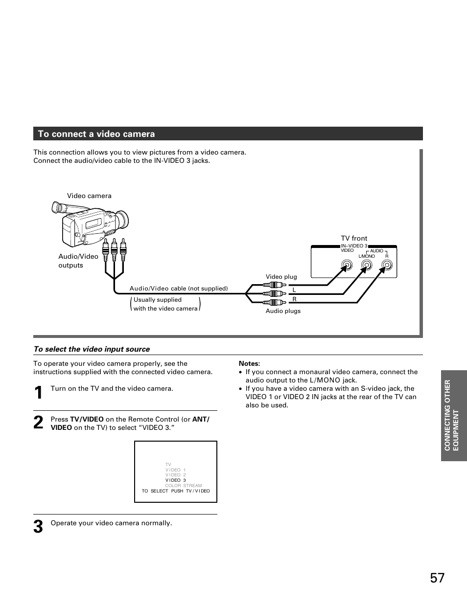 Video camera | Toshiba TP 50H60 User Manual | Page 57 / 63