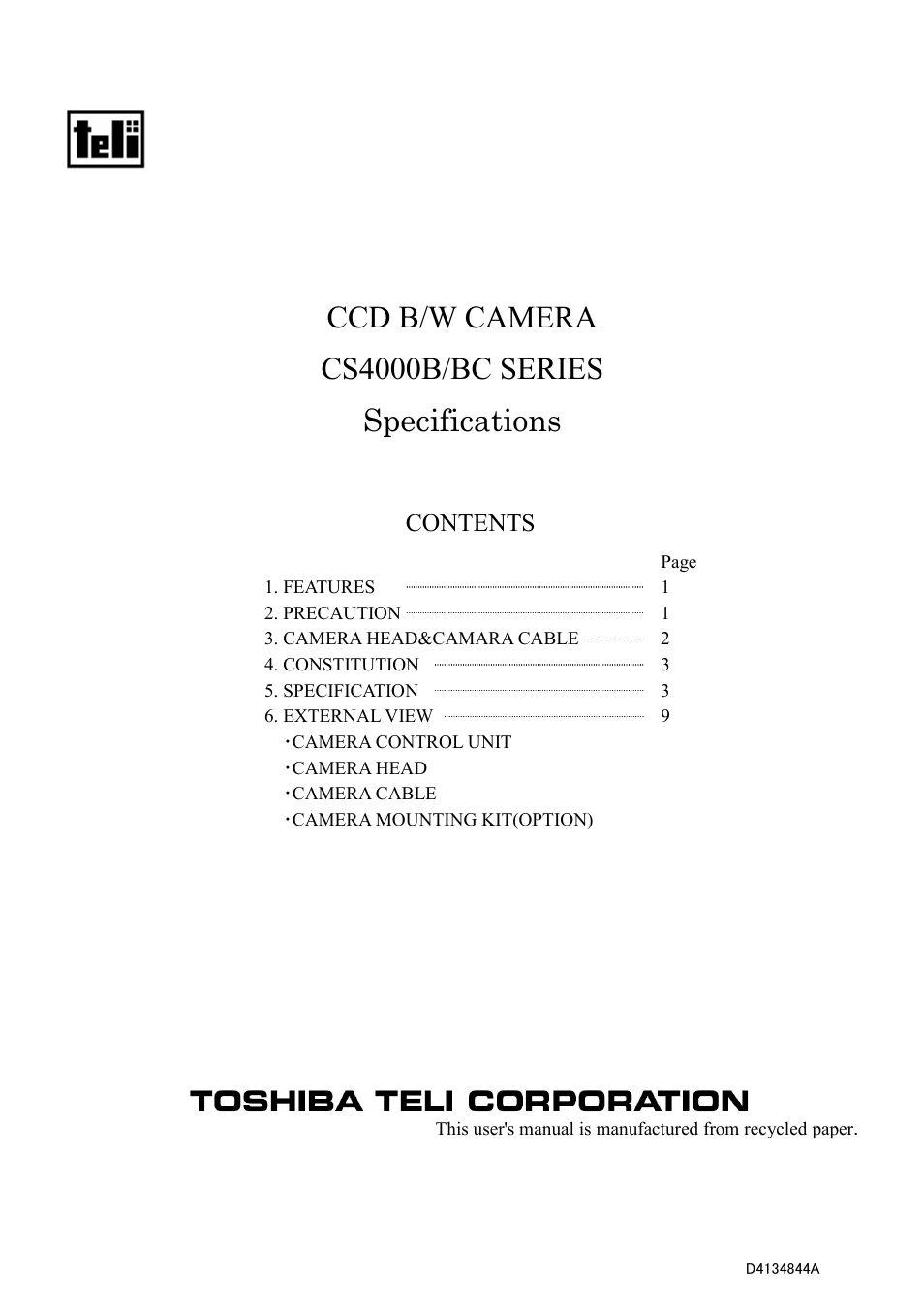 Toshiba CS4000B Series User Manual | 20 pages