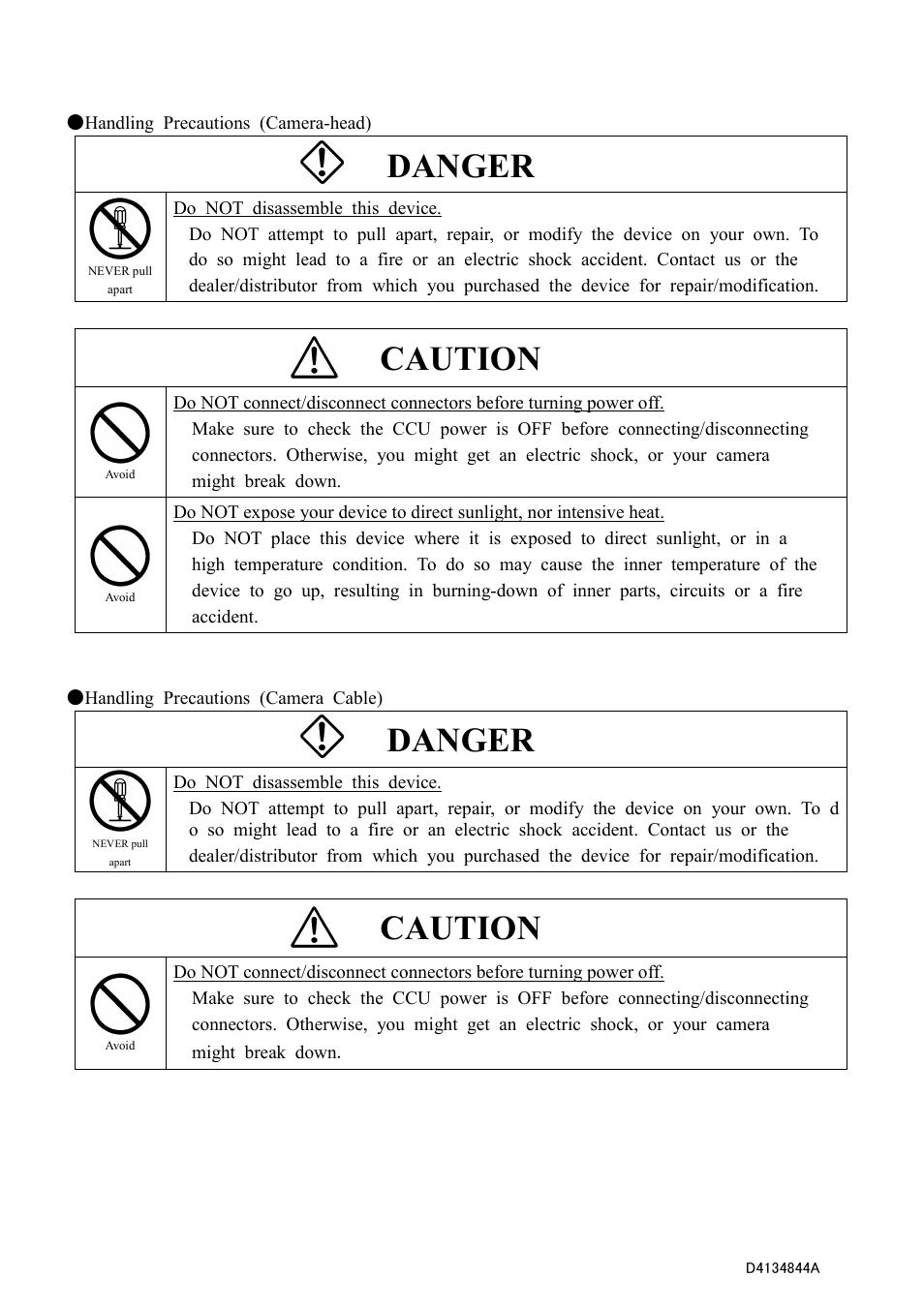 Danger, Caution | Toshiba CS4000B Series User Manual | Page 6 / 20