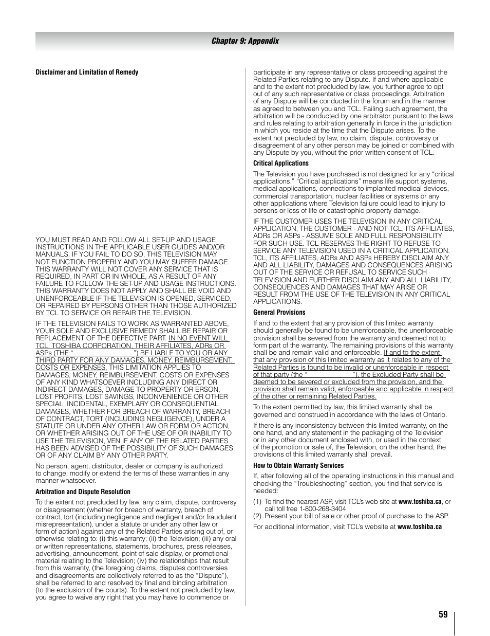Toshiba 37AV52U User Manual | Page 59 / 62