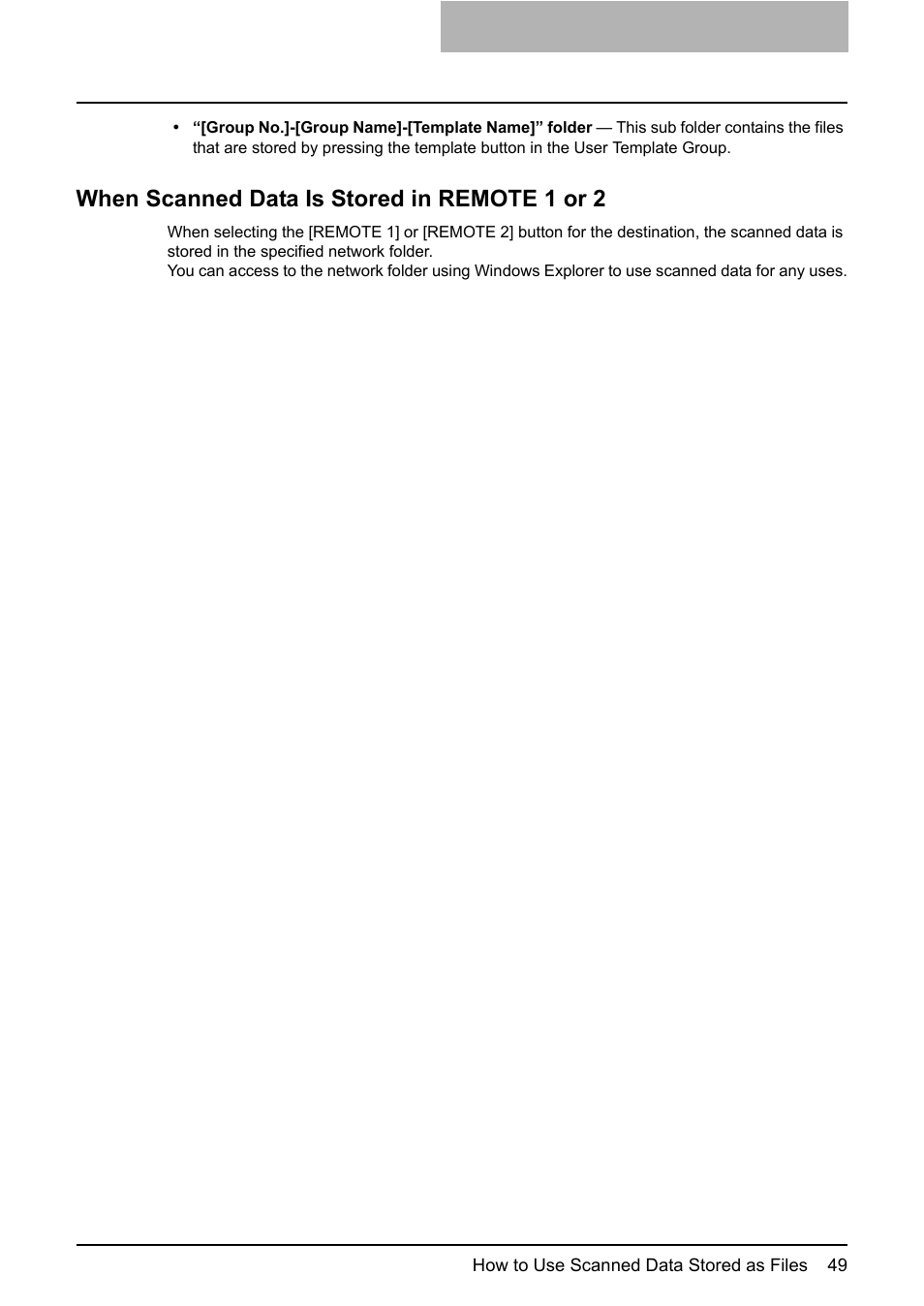 When scanned data is stored in remote 1 or 2 | Toshiba ESTUDIO 3500C User Manual | Page 51 / 146