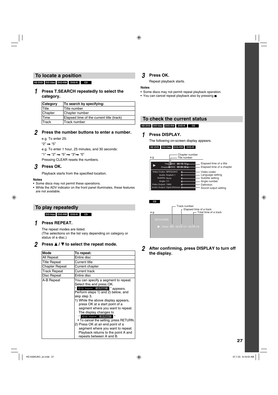Toshiba HD-A30KU User Manual | Page 27 / 48